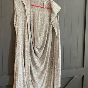 Hooded cardigan - heather gray